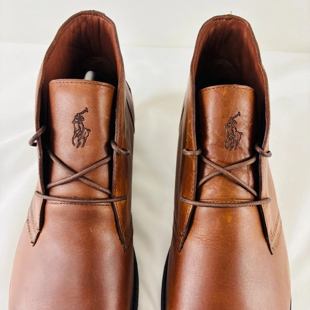 NWOT Polo Ralph Lauren Marlow Leather Chukka Boots Brown Men 11.5D MARLOW-BO-CSL
